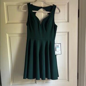 B Darlin Green Fit and Flare Mini Dress